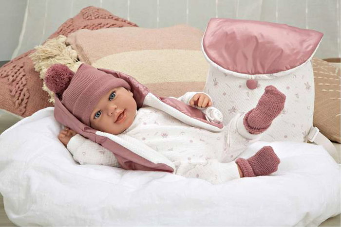 Muñecas Arias EL04684 Barbie Poupée Elegance 45 cm Rose avec Sac à Dos - Poupée de Poids