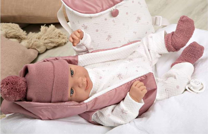 Muñecas Arias EL04684 Barbie Poupée Elegance 45 cm Rose avec Sac à Dos - Poupée de Poids