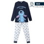 Cerdá Pyjama long adulte taille M en jersey single stitch bleu