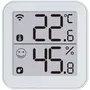 Konyks Termo 2 - Thermomètre et Hygromètre Intérieur WiFi - Détecteur de Température et Humidité avec Grand Écran - Blanc - Connectivité Bluetooth et Notifications Smartphone