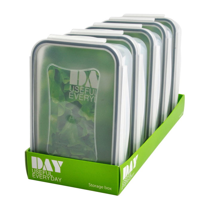Day Contenant hermétique rectangulaire 1 L, lot de 5
