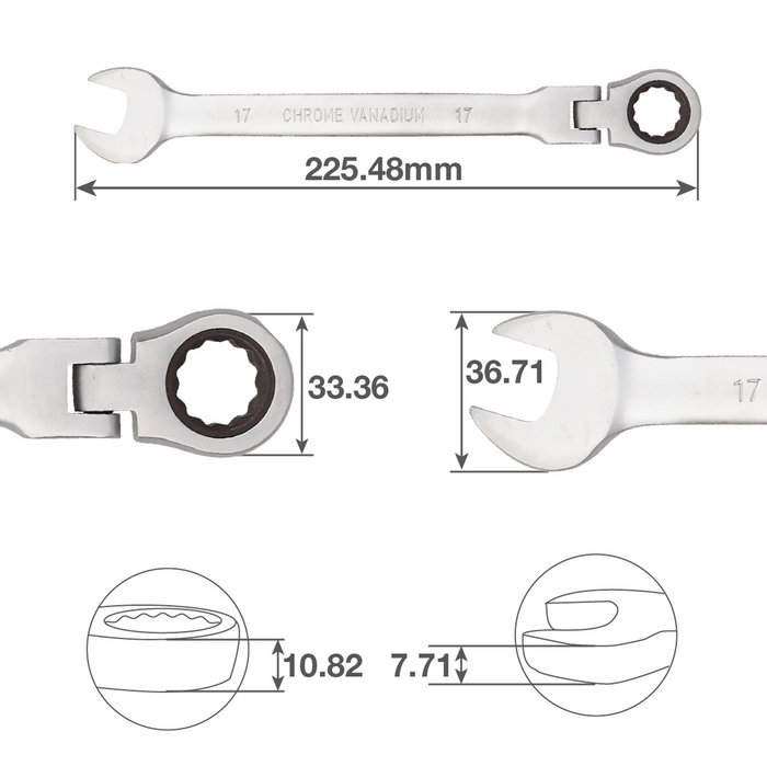 GSC Evolution Clé combinée avec cliquet CR-V 17mm