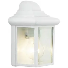 BRILLIANT Applique murale extérieure NISSIE blanc E27 40W - Luminaire d'extérieur en métal et verre