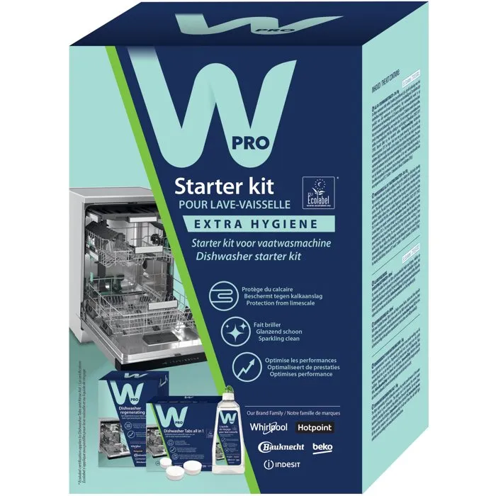 Wpro Kit démarrage lave-vaisselle KDW025 - Solution complète de 3 produits Wpro Kit démarrage lave-vaisselle KDW025 - Solution complète de 3 produits