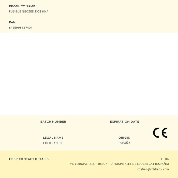 Fusible Neozed D 03 80 A Fusible Neozed D 03 80 A