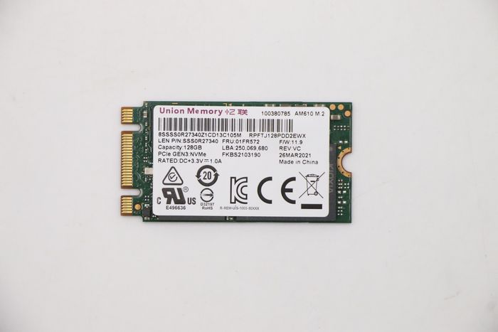 Lenovo RPFTJ128PDD2EWX - SSD Interne 128GB M.2 2242 NVMe PCIe Gen3 pour PC Portable Lenovo RPFTJ128PDD2EWX - SSD Interne 128GB M.2 2242 NVMe PCIe Gen3 pour PC Portable