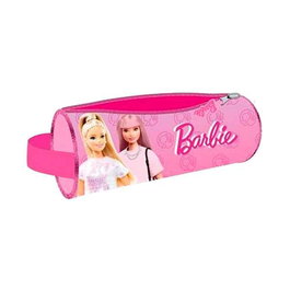 Toybags - Porte-tout rond Barbie pour enfant - Boîte à bijoux ou rangement - Textile - Dimensions : 8 x 22 x 8 cm - Langue : espagnol