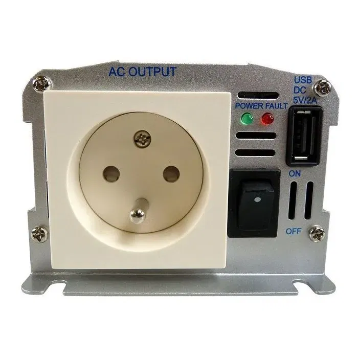 HTC TECHNIC Convertisseur de tension 12V 220V 150W pour voiture avec prise USB-A 2A et protections surchauffe, surcharge et court-circuit - livré avec cordon allume-cigare