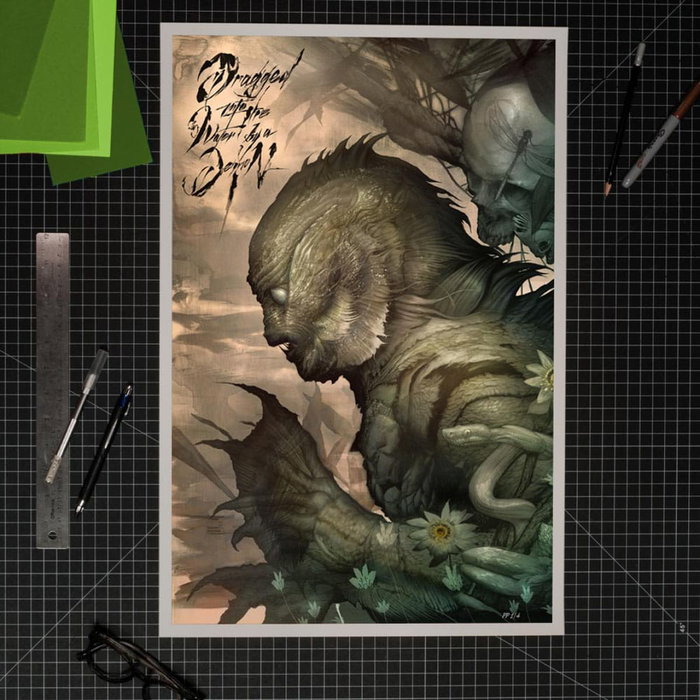 L'Étrange Créature du lac noir impression Art Print Creature from the Black Lagoon by Dan Quintana 61 x 41 cm - non encadrée L'Étrange Créature du lac noir impression Art Print Creature from the Black Lagoon by Dan Quintana 61 x 41 cm - non encadrée