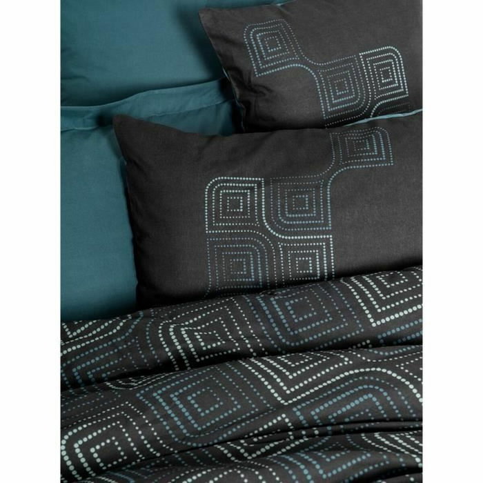 BigBuy Home Parure de couette Bleu pétrole à pois, 220 x 240 cm