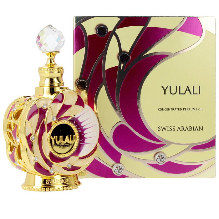 Swiss Arabian Brume capillaire parfumee YULALI Concentrated Oil Perfume 15 ml - Parfum pour cheveux unisexe aux notes fruitees et gourmandes Casablanca