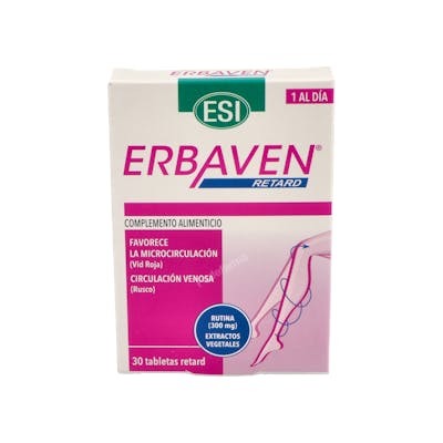 TREPATDIET-ESI Erbaven Retard 30 comprimés - Complément alimentaire circulation veineuse TREPATDIET-ESI Erbaven Retard 30 comprimés - Complément alimentaire circulation veineuse