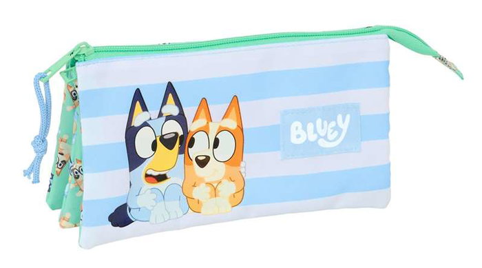 Safta Portatodo triple Bluey "Sisters" - Boîte de rangement pour enfants, 22 x 12 x 3 cm