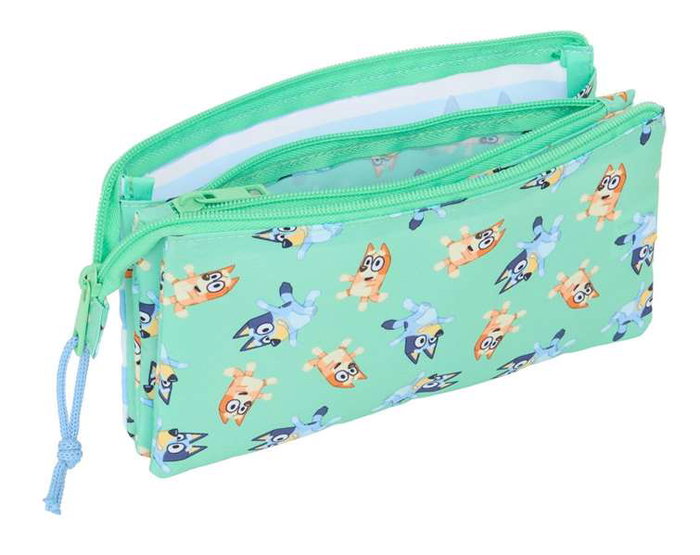 Safta Portatodo triple Bluey "Sisters" - Boîte de rangement pour enfants, 22 x 12 x 3 cm