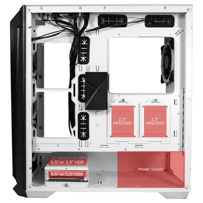 LC-Power LC-805BW-ON Holo - Boîtier Gaming Midi Tower - Blanc / Noir LC-Power LC-805BW-ON Holo - Boîtier Gaming Midi Tower - Blanc / Noir