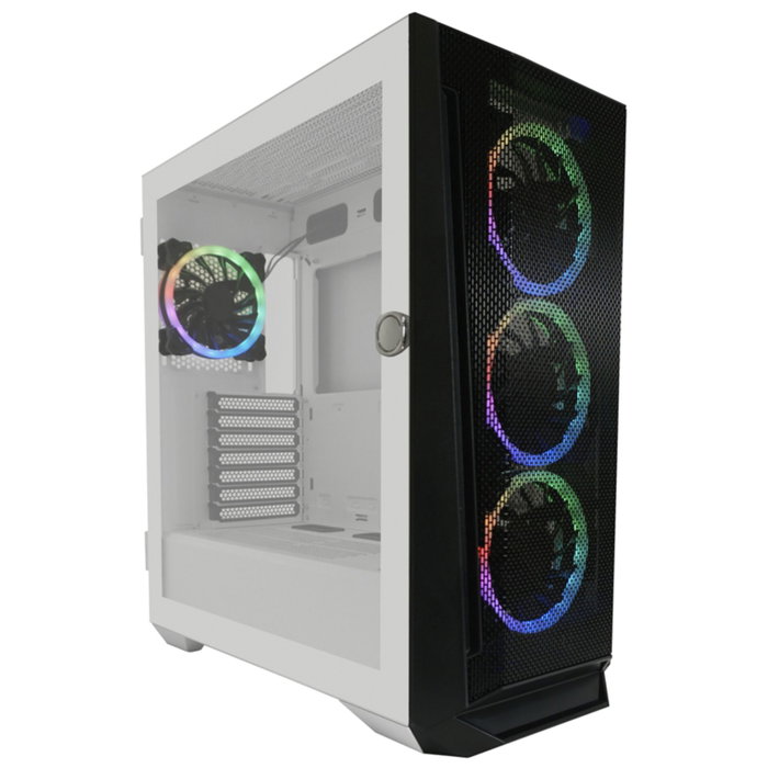 LC-Power LC-805BW-ON Holo - Boîtier Gaming Midi Tower - Blanc / Noir LC-Power LC-805BW-ON Holo - Boîtier Gaming Midi Tower - Blanc / Noir