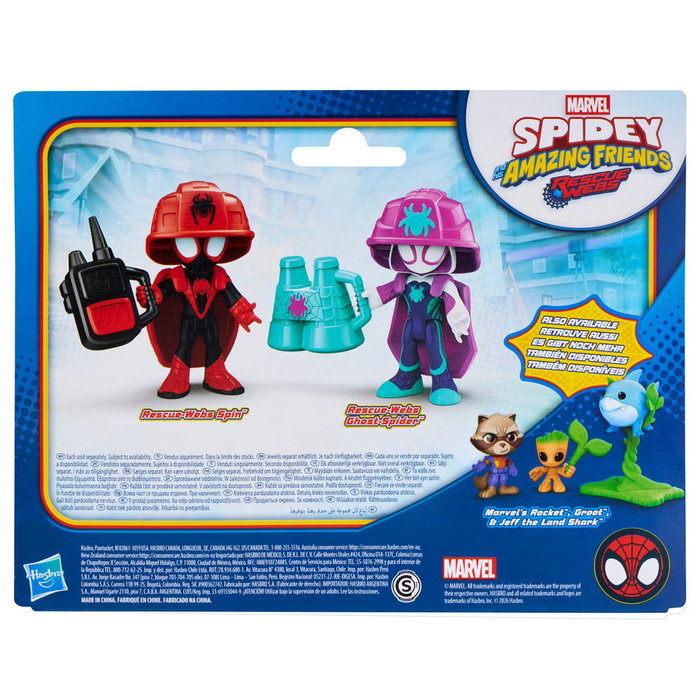 HASBRO Spidey and his Amazing Friends Rescue-Webs Pack 2 Figurines Miles et Ghost