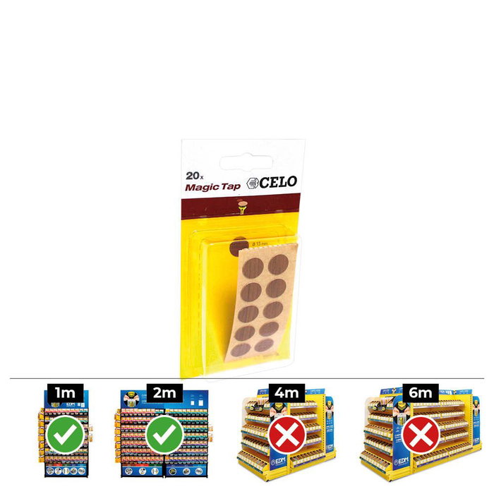 Celo Bouchons adhésifs Ø13mm couleur Nogal Celo Bouchons adhésifs Ø13mm couleur Nogal