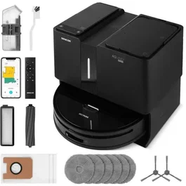 Sencor SRV 9790BK - Aspirateur robot avec navigation laser 3D et auto-lift, 5000 Pa, batterie 5200 mAh (200 min), nettoyage humide et autonettoyant