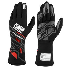 Omp Gants de Course FIA 8856-2018 My2025 OMPIB0-0777-B01-073-M Noir - Rouge Taille M
