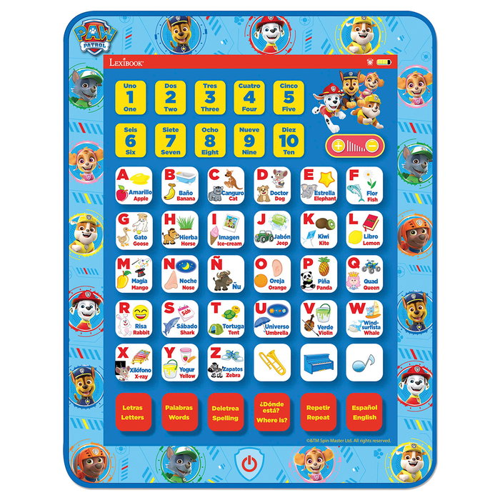 Lexibook Tablette éducative Pat' Patrouille (Paw Patrol) JCPAD002 PAI2 - Apprentissage lettres, chiffres, mots, quiz, musique - Pour enfants dès 3 ans