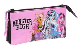 Safta Portatodo Triple Monster High "Drama" - Porte-tout triple - 22 x 12 x 3 cm - Jouet pour enfants - À partir de 3 ans