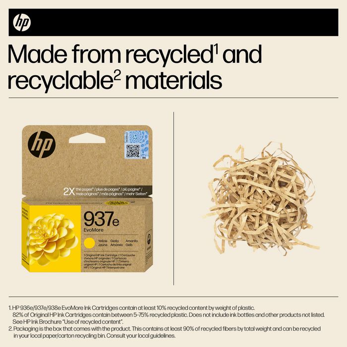 HP 937e Cartouche d’encre authentique Jaune EvoMore XL