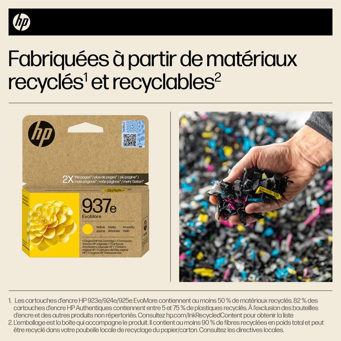 HP 937e Cartouche d’encre authentique Jaune EvoMore XL