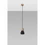 Luminaire suspendu QUBIC SOL-SL.0963 en bois et béton - Couleurs noir et bois/gris