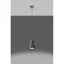 Luminaire suspendu QUBIC SOL-SL.0963 en bois et béton - Couleurs noir et bois/gris