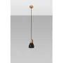 SOL Lampe Suspendue QUBIC SOL-SL.0963 Bois et Béton Noir/Gris Industriel Moderne