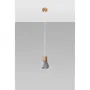 SOL Lampe Suspendue QUBIC SOL-SL.0963 Bois et Béton Noir/Gris Industriel Moderne