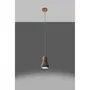 SOL Lampe Suspendue QUBIC SOL-SL.0963 Bois et Béton Noir/Gris Industriel Moderne