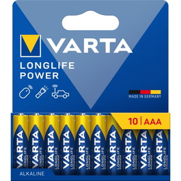 Varta Pile alcaline Longlife Power AAA - LR03, pack de 10