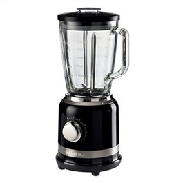 Ariete 585/02 Batidora de vaso Moderna, Batteur mélangeur avec bol en verre résistant, 4 lames en acier inoxydable, 4 vitesses et fonction Pulse, Noir