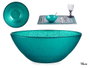 Vivalto Bol en verre turquoise 15 cm – Saladier décoratif (Set de 24)