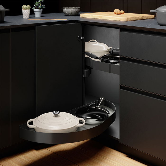 Menage Confort Nova Flat Dolphin-I Bandeau extractible pour module d'angle de cuisine, fermeture amortie, Antracita, Main Droite Porte 600 Menage Confort Nova Flat Dolphin-I Bandeau extractible pour module d'angle de cuisine, fermeture amortie, Antracita, Main Droite Porte 600