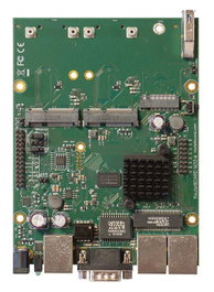 MikroTik RBM33G Carte Système 880 MHz Dual Core MT7621A 256 MB DDR3 RAM 3 Ports Gigabit Ethernet PoE 2 Slots Mini SIM M.2 MiniPCI-e USB RS232