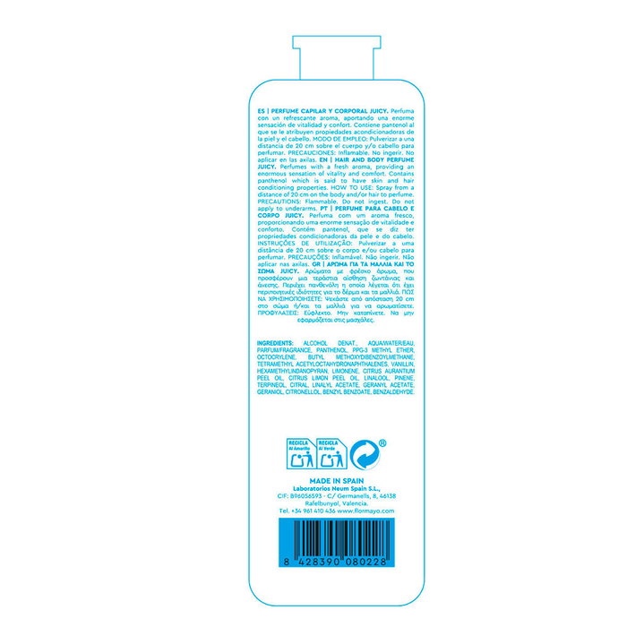 Flor De Mayo Parfum Cheveux et Corps Juicy Flor de Mayo 80 ml - Notes Fruitées et Florales pour Femme