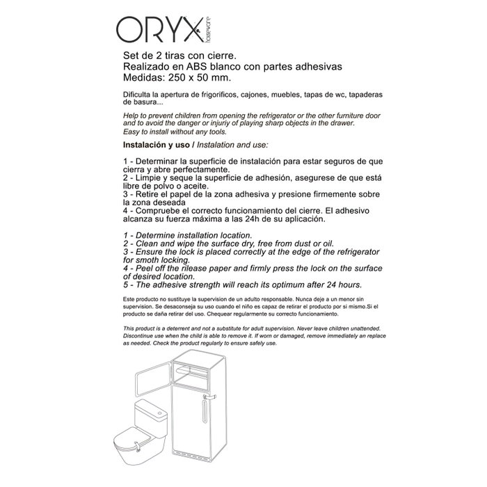 ORYX Protector Cierre Seguridad Frigorífico / Cajon (Bister 2 Piezas)