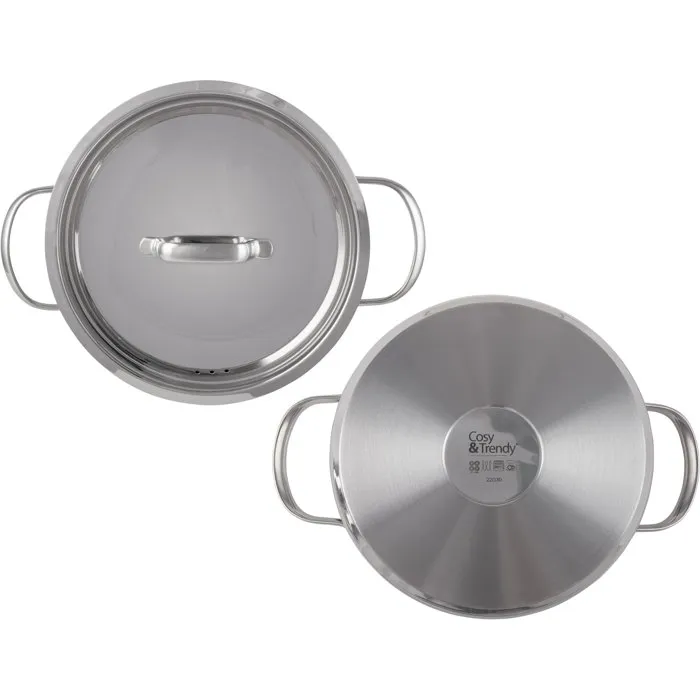 Cosy & Trendy Faitout Daily - Inox 18/10 - 20 cm - Fond aluminium encapsulé - Compatible tous feux dont induction - Va au four et lave-vaisselle