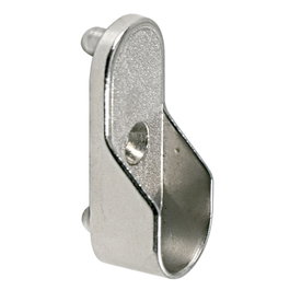 HERRAJES ALK Support latéral pour tube ovale 15 mm, Zamak nickelé