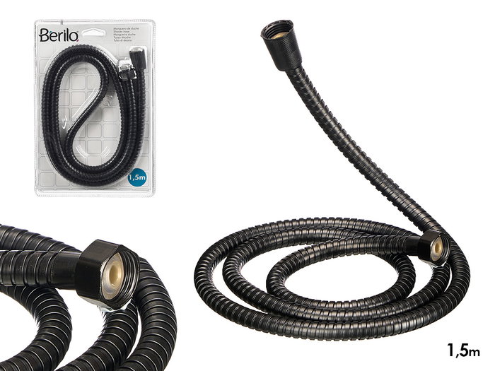 Berilo Manguera de douche 1,5 m Noir 21,5 x 2,5 x 15 cm (Set de 12) Berilo Manguera de douche 1,5 m Noir 21,5 x 2,5 x 15 cm (Set de 12)