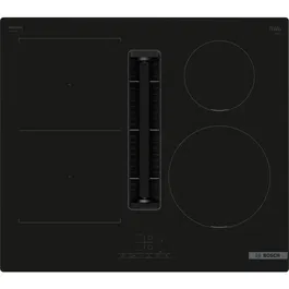 Bosch PVS611B16E Table de cuisson aspirante à induction 60 cm, 4 foyers, 7400 W, noir, technologie Touch Select et Combizone