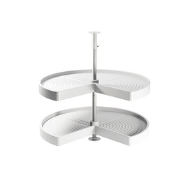 Emuca jeu de plateaux rotatifs Shelvo 3/4, pour module de 800mm, plastique et aluminium, blanc