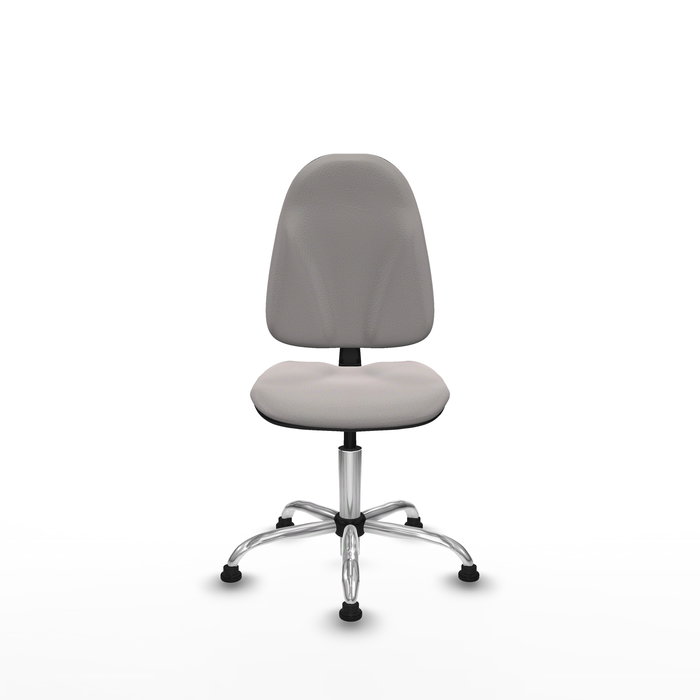 Chaise Algarra Contact permament de base Cuir écologique Blanc Structure chromée Sans accoudoirs Sans appui-tête Patins de chaises