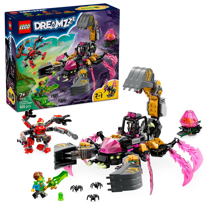 LEGO DREAMZzz 71513 La Pelleteuse Scorpion des Cauchemars - Jouet de Construction 2-en-1