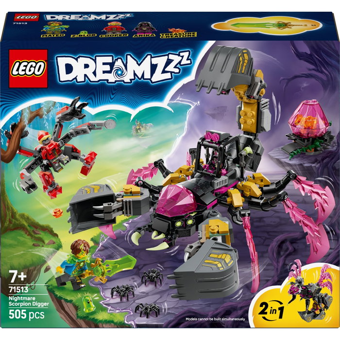 LEGO DREAMZzz 71513 La Pelleteuse Scorpion des Cauchemars - Jouet de Construction 2-en-1