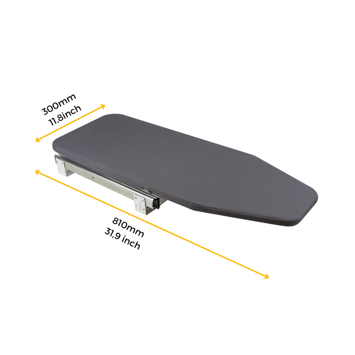 Emuca Table à repasser, pliante et extractible, pivotante, pour le meuble Iron 180, en acier et en bois