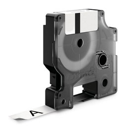 Dymo Ruban adhésif pour étiquettes 18445, Noir sur Blanc, pour imprimantes d'étiquettes Dymo